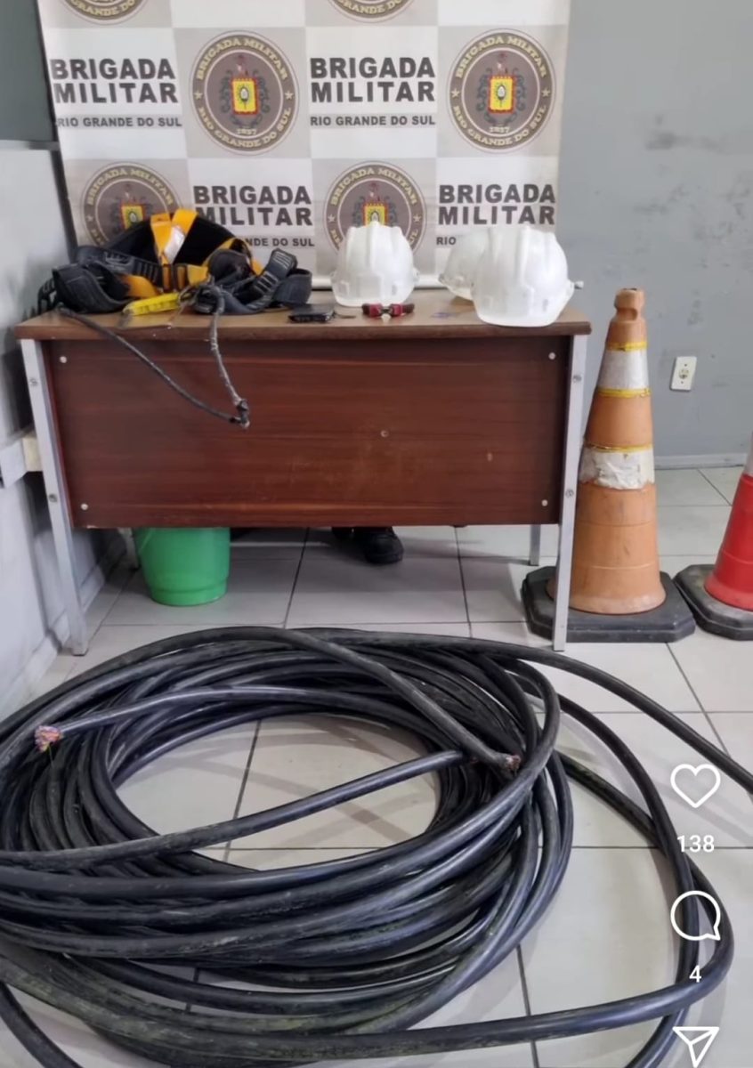 Dois homens são presos por furto de fios e cabos em Pelotas