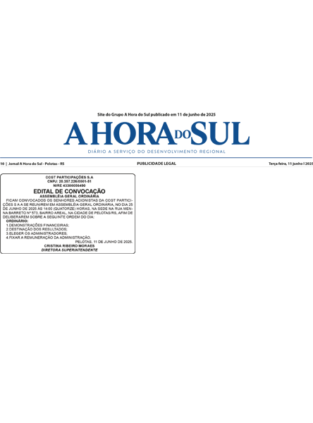 CCGT PARTICIPAÇÕES S/A