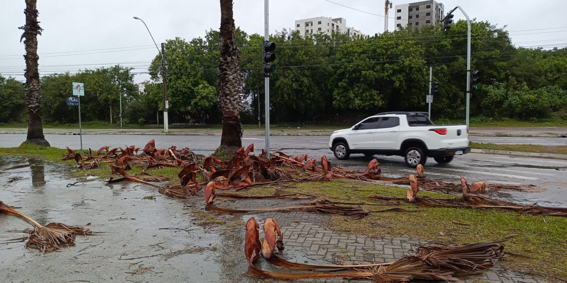 Temporal causa estragos na região Sul durante a madrugada
