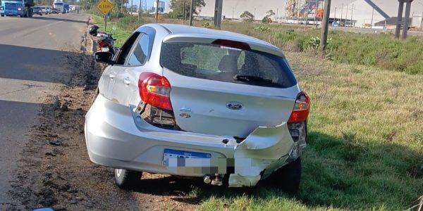 Acidente entre carro e moto deixa um ferido na BR-392, em Rio Grande