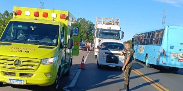 Acidente entre motos deixa ferido na BR-116, em Capão do Leão