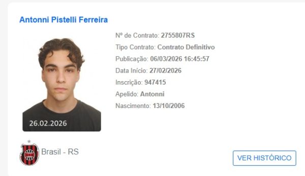 Jogador nascido nos Estados Unidos é registrado pelo Xavante