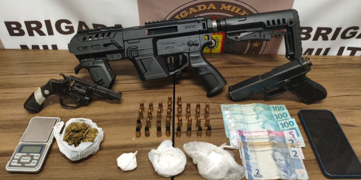 Homem é preso por porte ilegal de arma e tráfico de entorpecentes